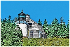 Bear Island Light in Acadia National Park -Digital Painting